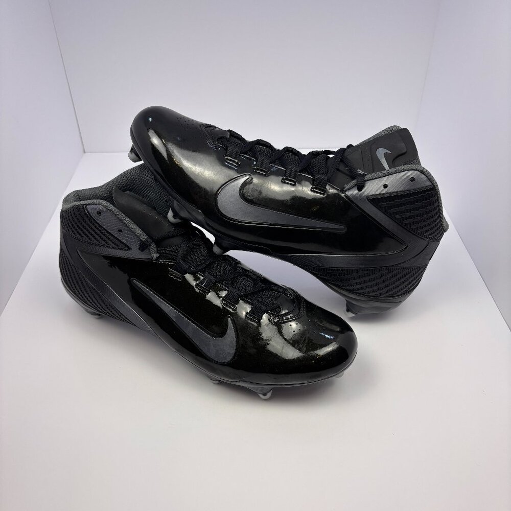 Nike Alpha Speed D Football Cleats Men's Size 12 Black Silver 442245-002 New